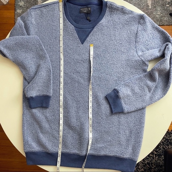 Goodlife Clothing Men’s Reverso Fleece Crewneck Sweater Blue Size Medium NWOT - Picture 2 of 7